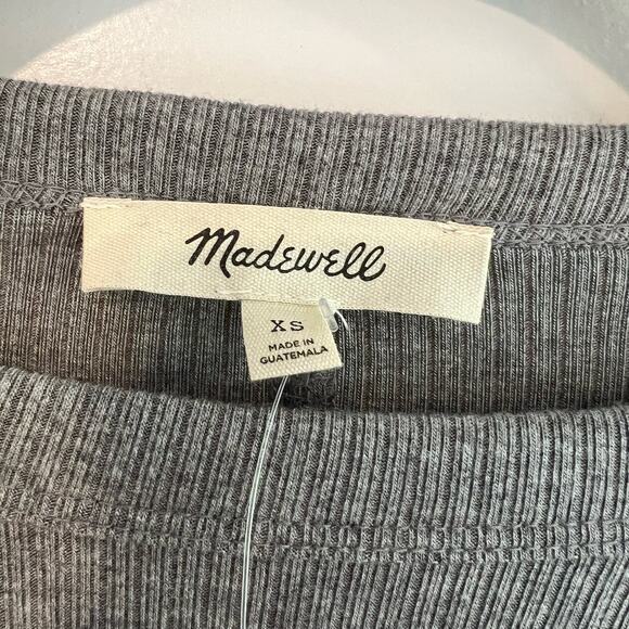NWT Madewell Women's Grey Ribbed Basic Longsleeve Top Size XS - Picture 8 of 8